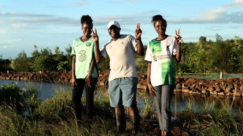 Interns and the director at Ambokili Farm. All are youth and symbolise the importance of youth engagement in agriculture